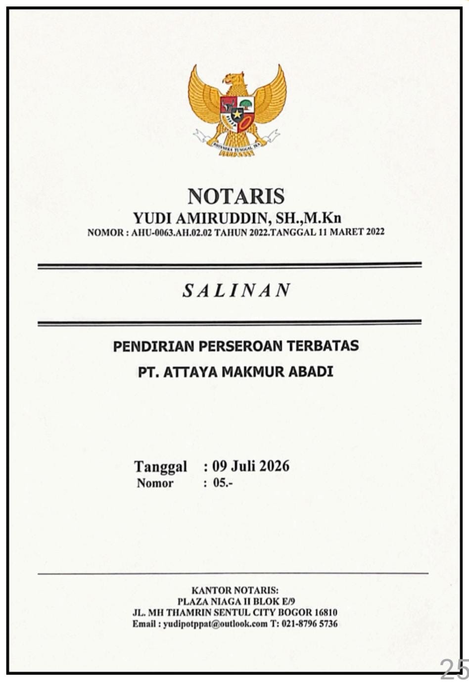 Akta Pendirian